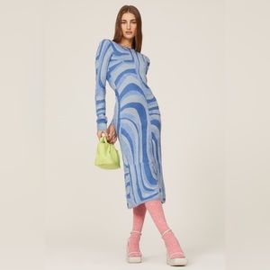 NWT House of Sunny Blue Moon Sweater Dress Size 4 US $169